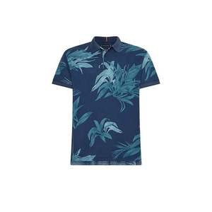 Tommy Hilfiger Polo shirt - PALM FLORAL PRINT REG POLO blue obraz