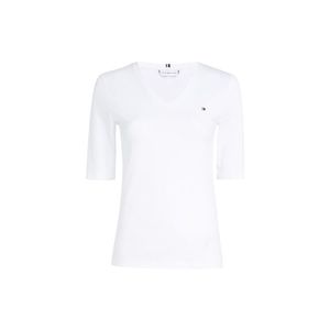 Tommy Hilfiger T-shirt - SLIM V-NK TOP 1/2 SLV white obraz