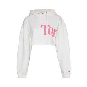 Tommy Jeans Sweatshirt - TJW SUPER CROP BOLD TOMMY HOODIE white obraz