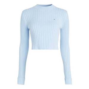 Tommy Jeans Sweater - TJW BXY CROP RIB SWEATER blue obraz