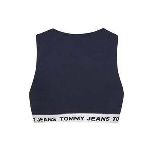 Tommy Jeans Top - TJW SUPER CROP V-LOGO WAISTAND blue obraz