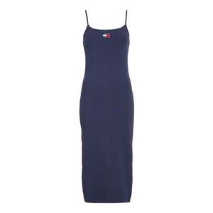 Tommy Jeans Dress - TJW STRAPPY BADGE RIB MIDI DRESS blue obraz