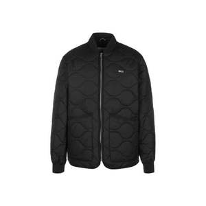 Black quilted jacket obraz
