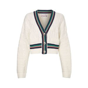 Tommy Hilfiger Cardigan - ICON CABLE V-NK CARDIGAN white obraz