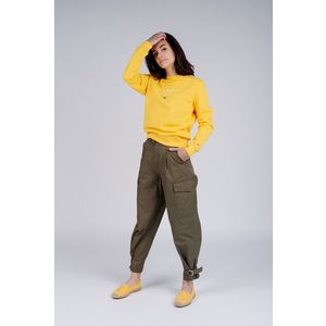 Tommy Jeans Trousers - TJW HIGH RISE BELTED PANT olive obraz