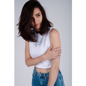 Tommy Jeans Top - TJW LOGO HEAVYWEIGHT TANK white obraz