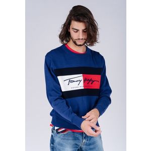 Tommy Hilfiger Sweater - AUTOGRAPH FLAG SWEATER dark blue obraz