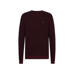 Tommy Hilfiger Sweater - MOULINE STRUCTURE CREW NECK burgundy obraz