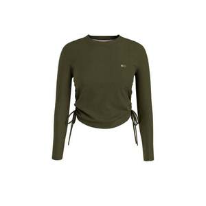 Tommy Jeans T-Shirt - TJW REGULAR SIDE KNOT LS TEE green obraz