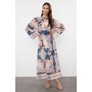 Trendyol Powder Linen Look Woven Ethnic Patterned Dress obraz