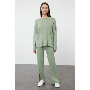 Trendyol Mint Wide Fit Basic Knitwear Top and Bottom Set with Trousers obraz