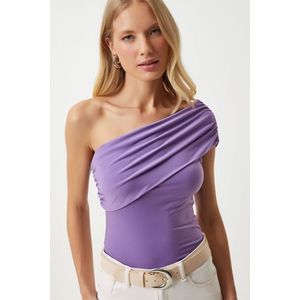 Happiness İstanbul Women's Lilac One Shoulder Gathered Knitted Blouse obraz