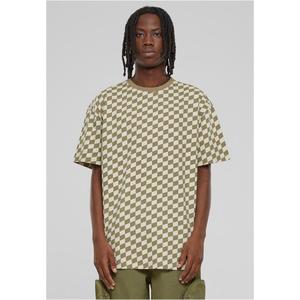 Pánské tričko Oversized Check khaki obraz