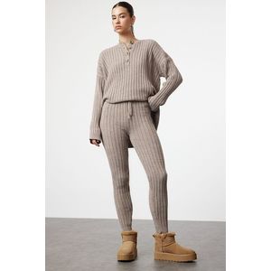 Trendyol Mink Corduroy Trousers Knitwear Bottom-Top Set obraz