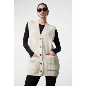 Trendyol Stone Braided Knitwear Vest/Sweater obraz