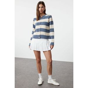Trendyol Indigo Striped Basic Knitwear Cardigan obraz