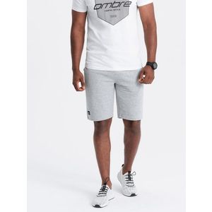 Ombre Men's short ottoman knit sweat shorts - gray obraz