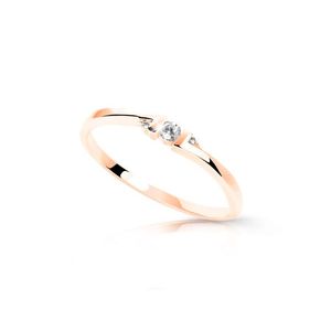 Cutie Jewellery Minimalistický prsten z růžového zlata se zirkony Z6714-3053-X-4 50 mm obraz