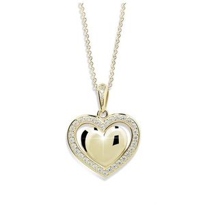 Cutie Jewellery Zlatý přívěsek ve tvaru srdce se zirkony Z6305-2405-40-10-X-1 obraz