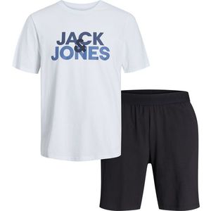 Jack&Jones Pánské pyžamo JACULA Standard Fit 12255000 White/Shorts Bia L obraz