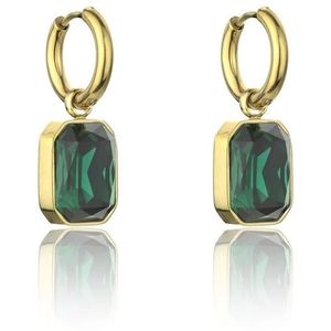 Marc Malone Pozlacené náušnice se zelenými kamínky Royalty Green Earrings MCE23151G obraz