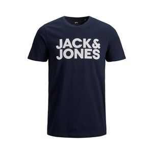 Jack&Jones PLUS Pánské triko JJELOGO Regular Fit 12158505 Navy Blazer 5XL obraz