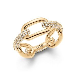 Daniel Wellington Luxusní pozlacený prsten Crystal Link DW0040059 50 mm obraz