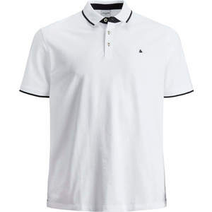 Jack&Jones PLUS Pánské polo triko Slim Fit JJEPAULOS 12143859 White 4XL obraz