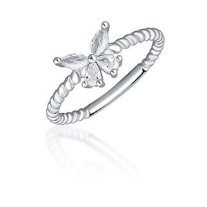 JVD Blyštivý stříbrný prsten s motýlkem SVLR0744XI2BI 56 mm obraz