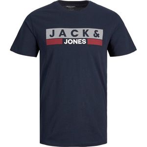 Jack&Jones PLUS Pánské triko JJELOGO Regular Fit 12158505 Navy Blazer PLAY 4 3XL obraz