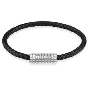 Guess Černý kožený náramek Acapulco JUMB02141JWSTBK 19, 5 cm obraz