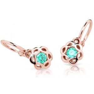 Cutie Jewellery Dětské náušnice z růžového zlata C2179-10-X-4 světle zelená obraz