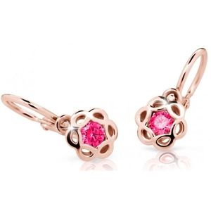 Cutie Jewellery Dětské náušnice z růžového zlata C2179-10-X-4 fuchsiová obraz