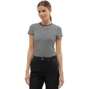 Vero Moda Dámské triko VMINES Tight Fit 10300882 Black/Snow White XS obraz