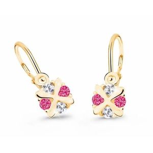 Cutie Jewellery Zlaté dětské náušnice C2153-10-X-1 fuchsiová obraz