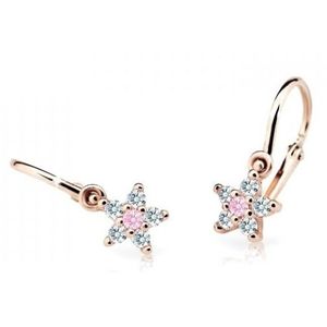 Cutie Jewellery Třpytivé dětské náušnice z růžového zlata C2118-10-X-4 růžová obraz