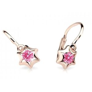 Cutie Jewellery Dětské náušnice z růžového zlata C2159-10-X-4 fuchsiová obraz