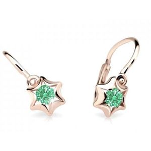 Cutie Jewellery Dětské náušnice z růžového zlata C2159-10-X-4 zelená obraz