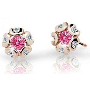 Cutie Jewellery Dětské náušnice z růžového zlata C2178-30-X-4 fuchsiová obraz