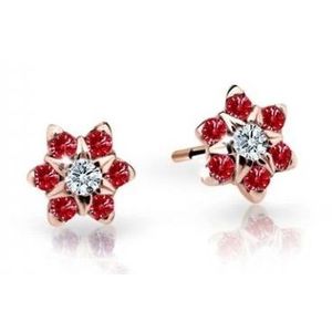 Cutie Jewellery Půvabné dětské náušnice z růžového zlata C2152-30-X-4 červená obraz