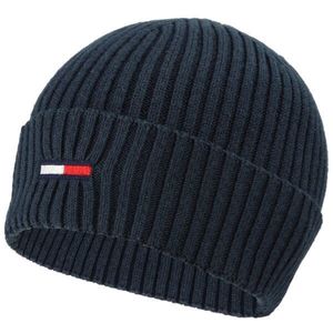 Tommy Hilfiger TJM FLAG RIB BEANIE Pánská čepice, tmavě modrá, velikost obraz