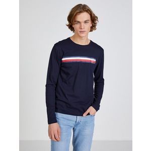 Tommy Hilfiger Sliced Bar Triko Modrá obraz