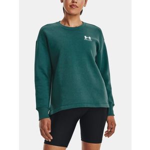 Under Armour Rival Fleece Oversize Crew Mikina Zelená obraz