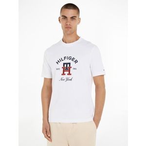 Tommy Hilfiger Curved Monogram Triko Bílá obraz