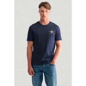 TRIČKO GANT REG ARCHIVE SHIELD EMB SS T-SHIRT EVENING BLUE obraz