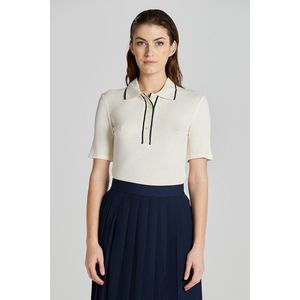 POLOKOŠILE GANT LIGHTWEIGHT RIBBED SS POLO CREAM obraz