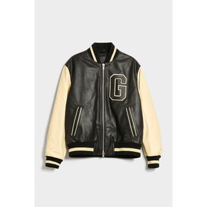 BUNDA GANT UNISEX LEATHER VARSITY JACKET BLACK obraz