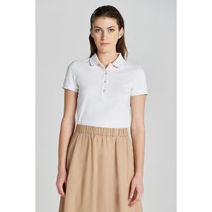 POLOKOŠILE GANT CONTRAST COLLAR SS PIQUE POLO WHITE obraz