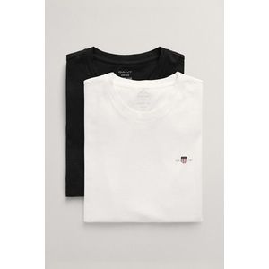 SPODNÍ PRÁDLO GANT C-NECK T-SHIRT 2-PACK BLACK / WHITE obraz