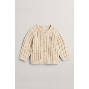 KARDIGAN GANT SHIELD COTTON CABLE CARDIGAN LIGHT BEIGE MELANGE obraz